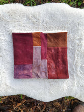 Load image into Gallery viewer, RTS Rusty Reds, Dusty Purples, &amp; Orange Patchwork Snood
