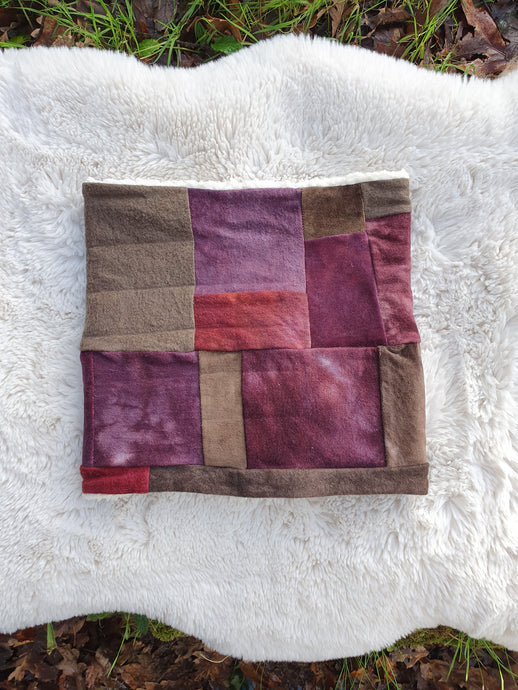 RTS Burgundy & Brown Patchwork Snood
