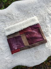 Load image into Gallery viewer, RTS Burgundy &amp; Brown Patchwork Snood