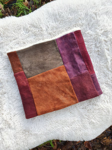 RTS Rusty Reds, Dusty Purples, & Orange Patchwork Snood