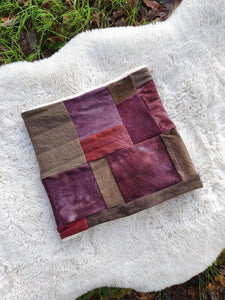 RTS Burgundy & Brown Patchwork Snood