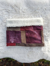 Load image into Gallery viewer, RTS Burgundy &amp; Brown Patchwork Snood