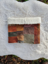 Load image into Gallery viewer, RTS Deep Greens, Sage, Rust Oranges &amp; Browns Patchwork Snood