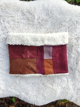 Load image into Gallery viewer, RTS Rusty Reds, Dusty Purples, &amp; Orange Patchwork Snood